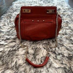 Be&D orange leather crossbody bag